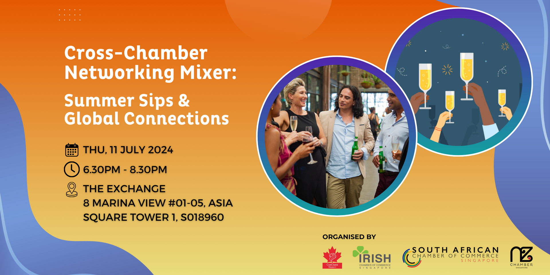 thumbnails Sold out - Cross-Chamber Networking Mixer: Summer Sips & Global Connections